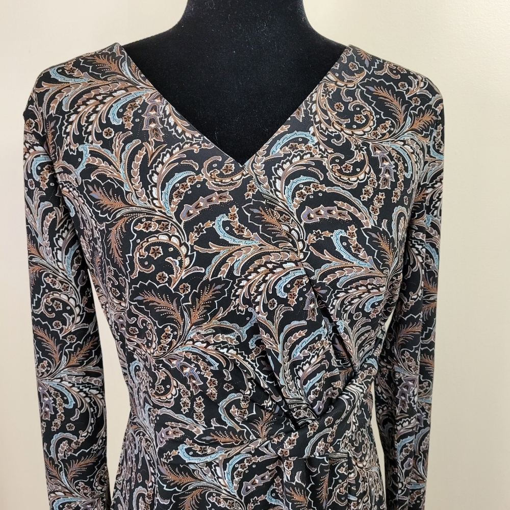 Talbots petite Large dress black multy color - Picture 2 of 8